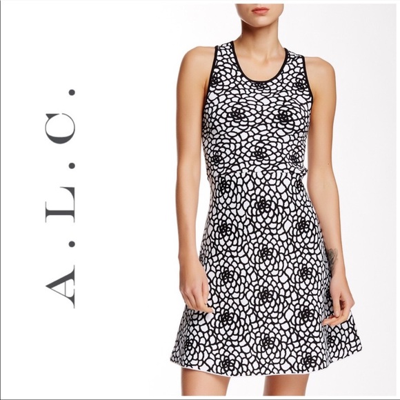 A.L.C. Buster Floral A-Line Stretch Knit Dress - Picture 6 of 7